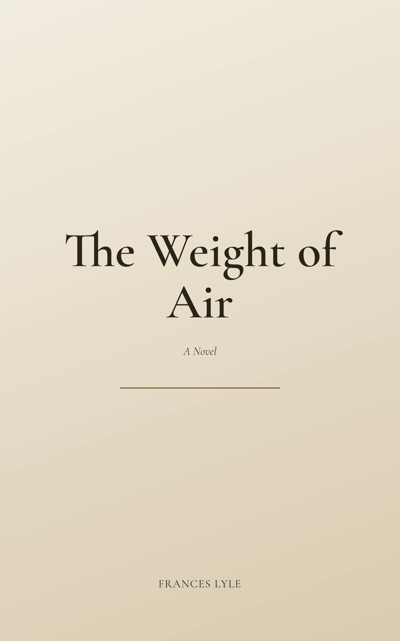The Weight of Air — cover